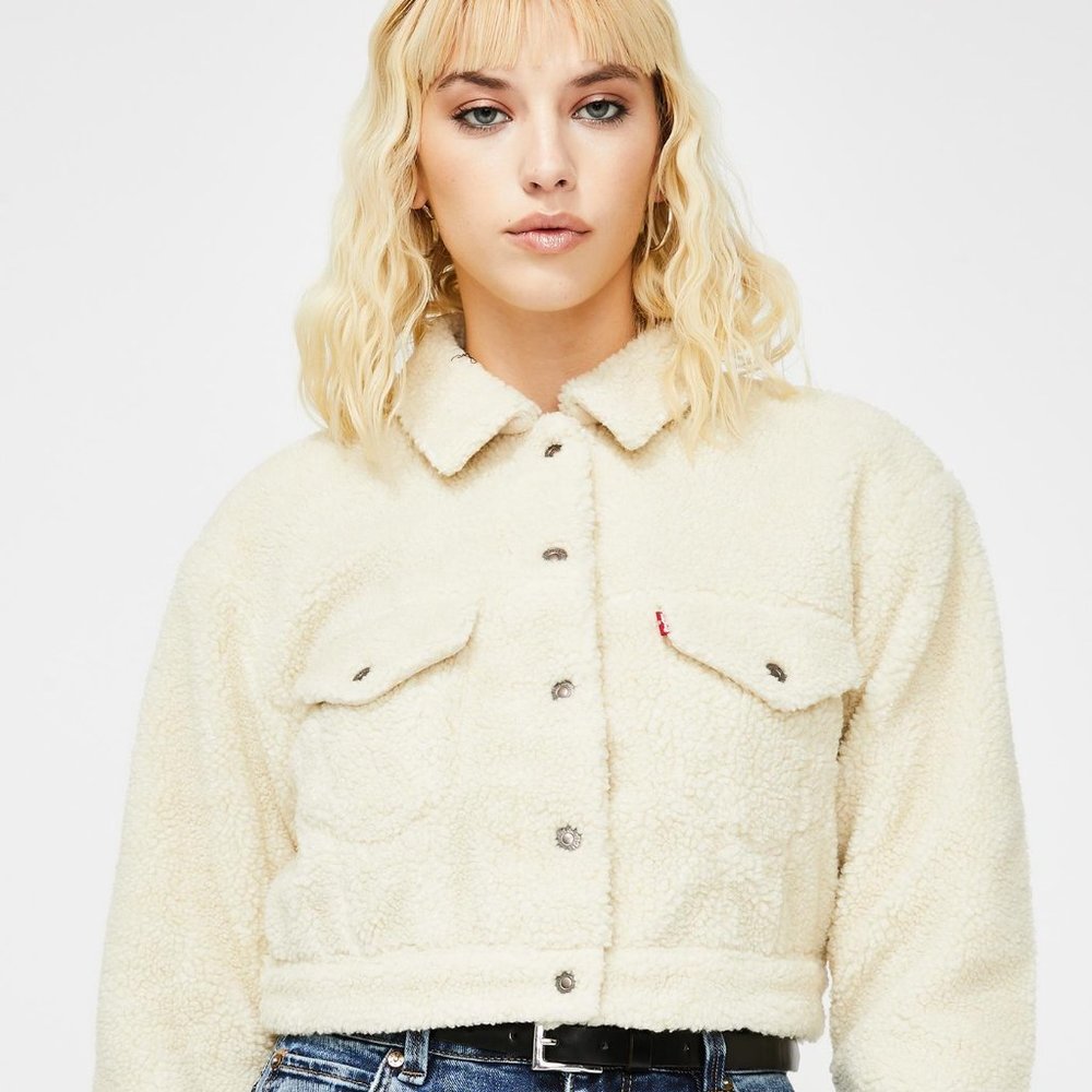 Levi's Cloud Cream Cropped Sherpa Jacket